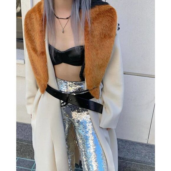 Coat Toga Archives H&M Limited Edition Premium Belted with Faux Fur - Picture 7 of 7